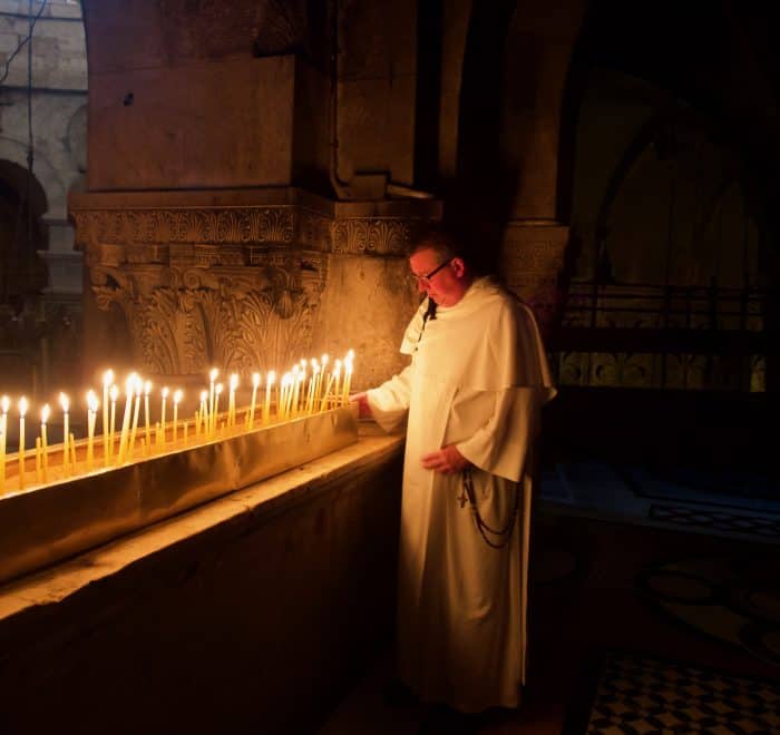 paul candles holy sepulchre jerusalem holy land pilgrimage tour
