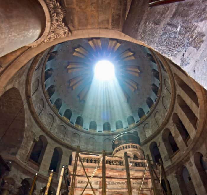 Church of the Holy Sepulchre sunlight Holy Land pilgrimage tour