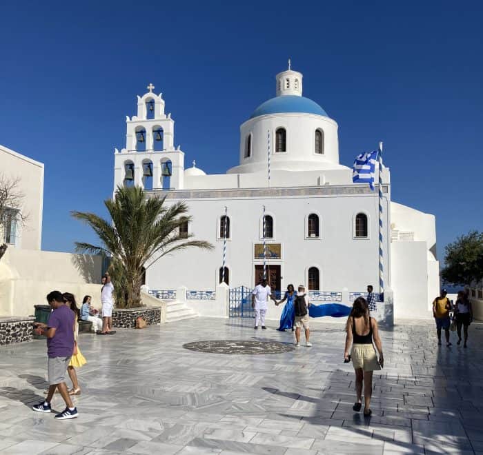 santorini church greece pilgrimage tour