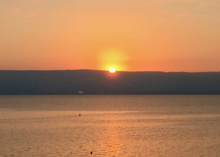 Sea of Galilee sunrise in Holy Land
