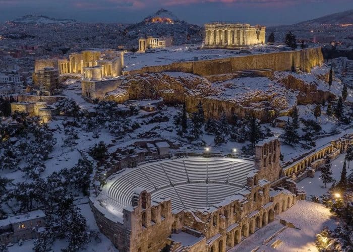 Acropolis night greece athens pilgrimage tour