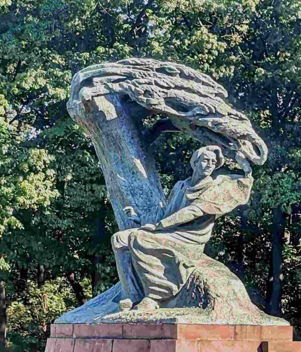 chopin statue in pilgrimage to poland