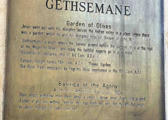 gethsemane sign holy land pilgrimage tour