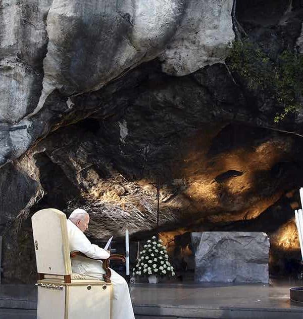 Pope John Paul II at Lourdes Grotto pilgrimage tour