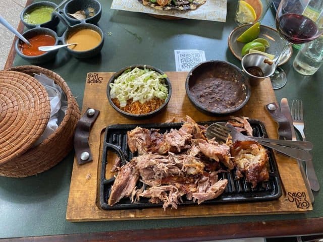 mexico guadalupe pilgrimage tour food pork dinner 