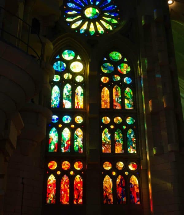 La sagrada familia stained glass window spain pilgrimage tour