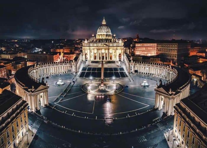 vatican at night rome italy pilgrimage tour