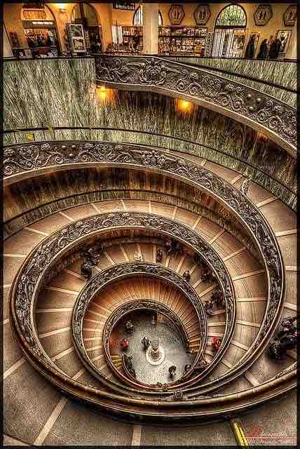 Staircase in the Vatican Museum pilgrimage tour