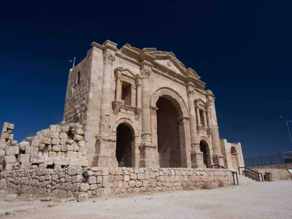 gate at jerash Jordan holy land pilgrimage tour