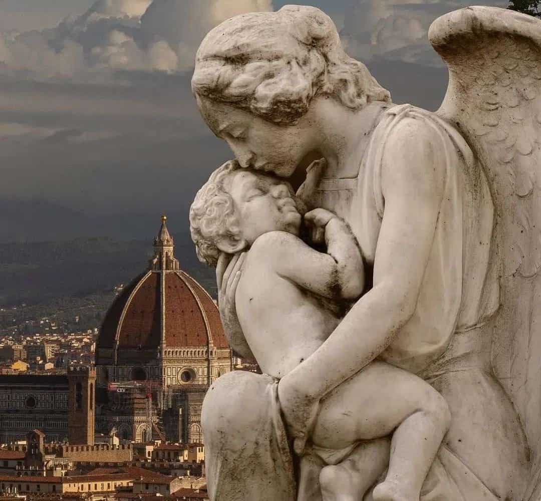 angel statue florence italy food and faith pilgrimage