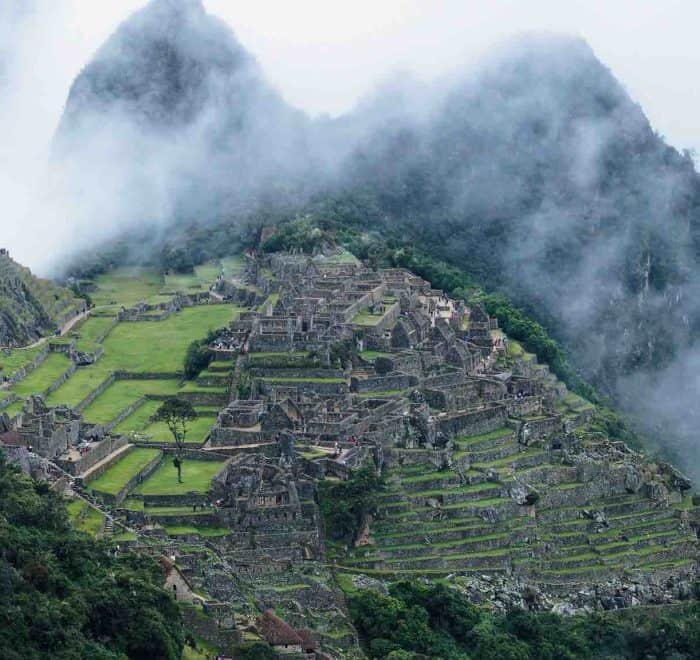 Machu picchu in clouds Peru pilgrimage tour