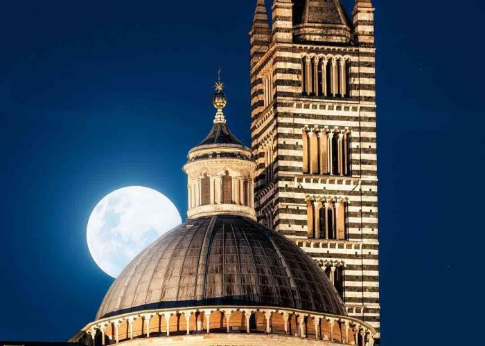 Siena Cathedral with moon