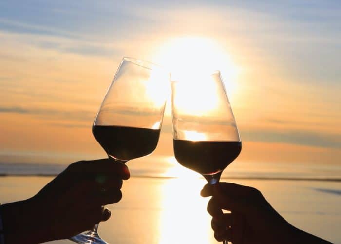 domaine costa wineglasses pilgrimage greece