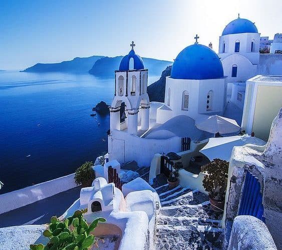 Santorini staircase Greece food pilgrimage tour